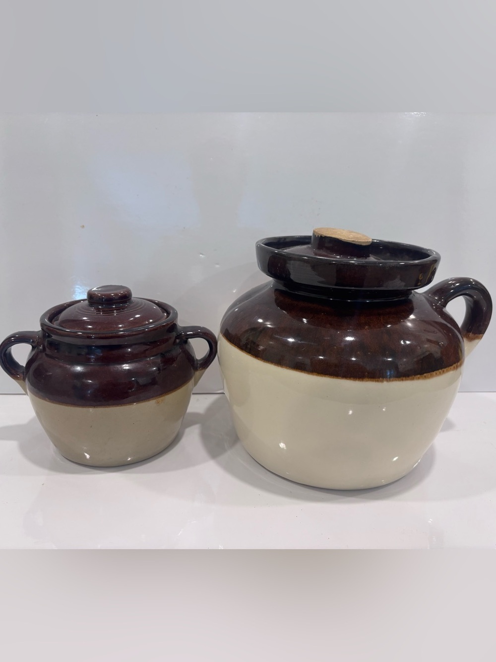 American Stoneware Pottery By Robinson Ransbottom Pottery Co- 2 Piece Set W Lids